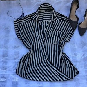 Forever 21 Black and White Stripped Blouse